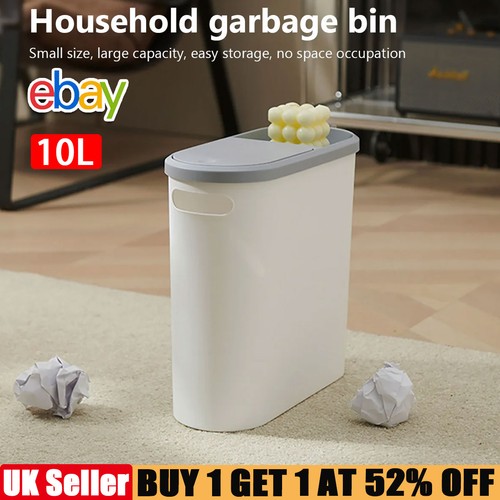 Narrow plastic waste bin with - narrow,