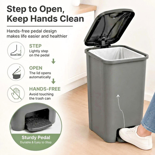 Waste rubbish bin with - with, lid