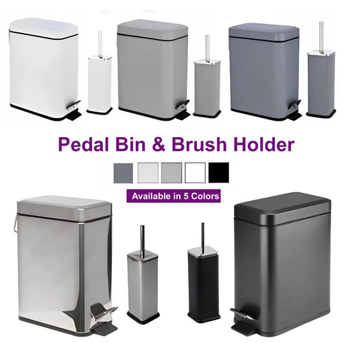 Rectangular bathroom bin - 5l,