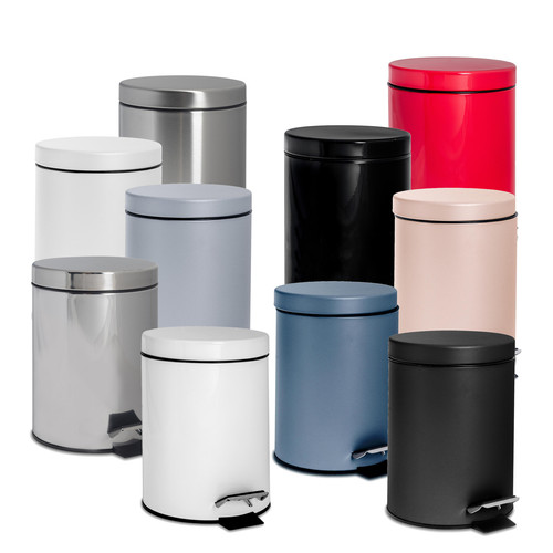 Round bathroom pedal bin - round,