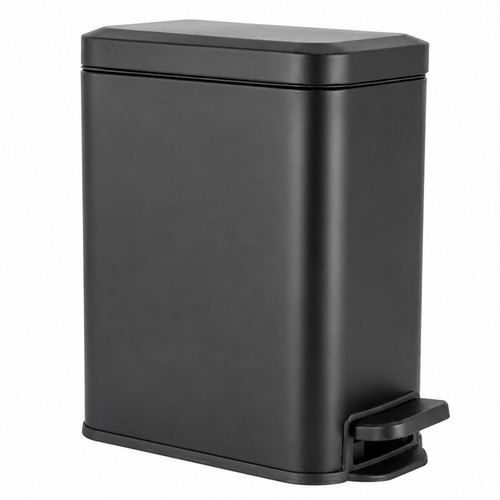 Black bathroom pedal bin with - pedal,