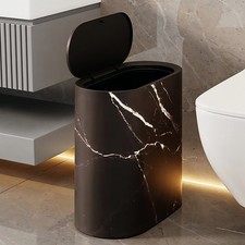 Narrow Marble Effect Waste Bin