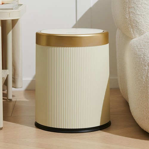 12l beige press top round - round, bin