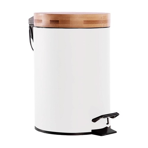 Pedal bin metal with - pedal, bamboo