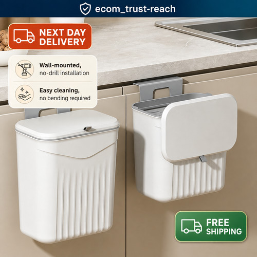 Narrow plastic waste bin - narrow, with