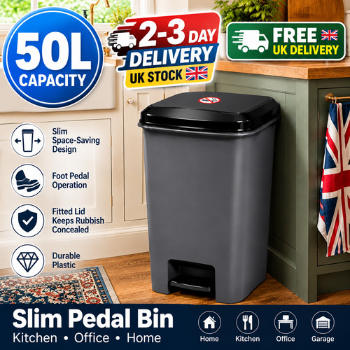 20l 50l slim pedal bin - slim, waste