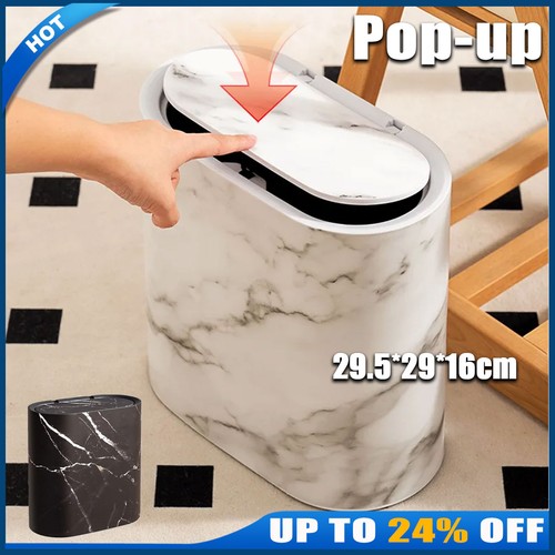 Narrow plastic waste bin - plastic, with
