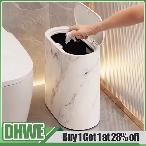 Narrow plastic waste bin - plastic, with