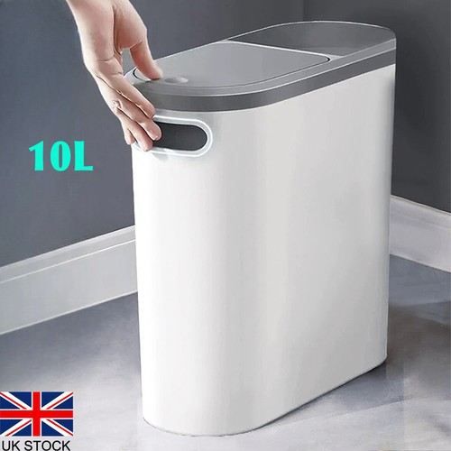 Narrow plastic waste bin - plastic, with