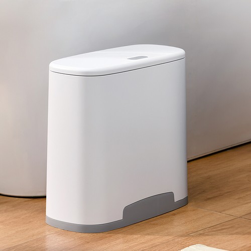 Slim bathroom trash can - bathroom, with